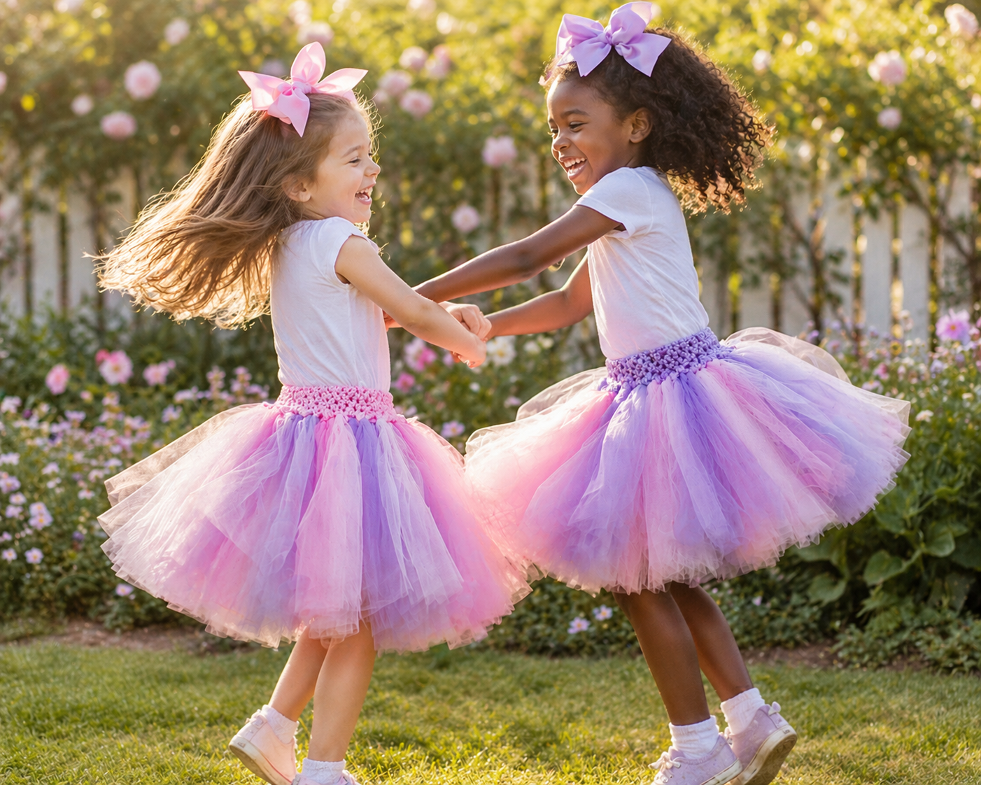 Spinning in the garden sunlight